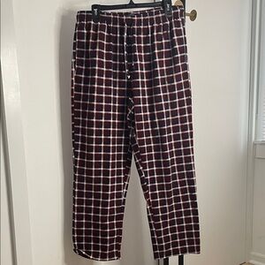 Nautica Men's Red and Black Plaid PJ Pants size M